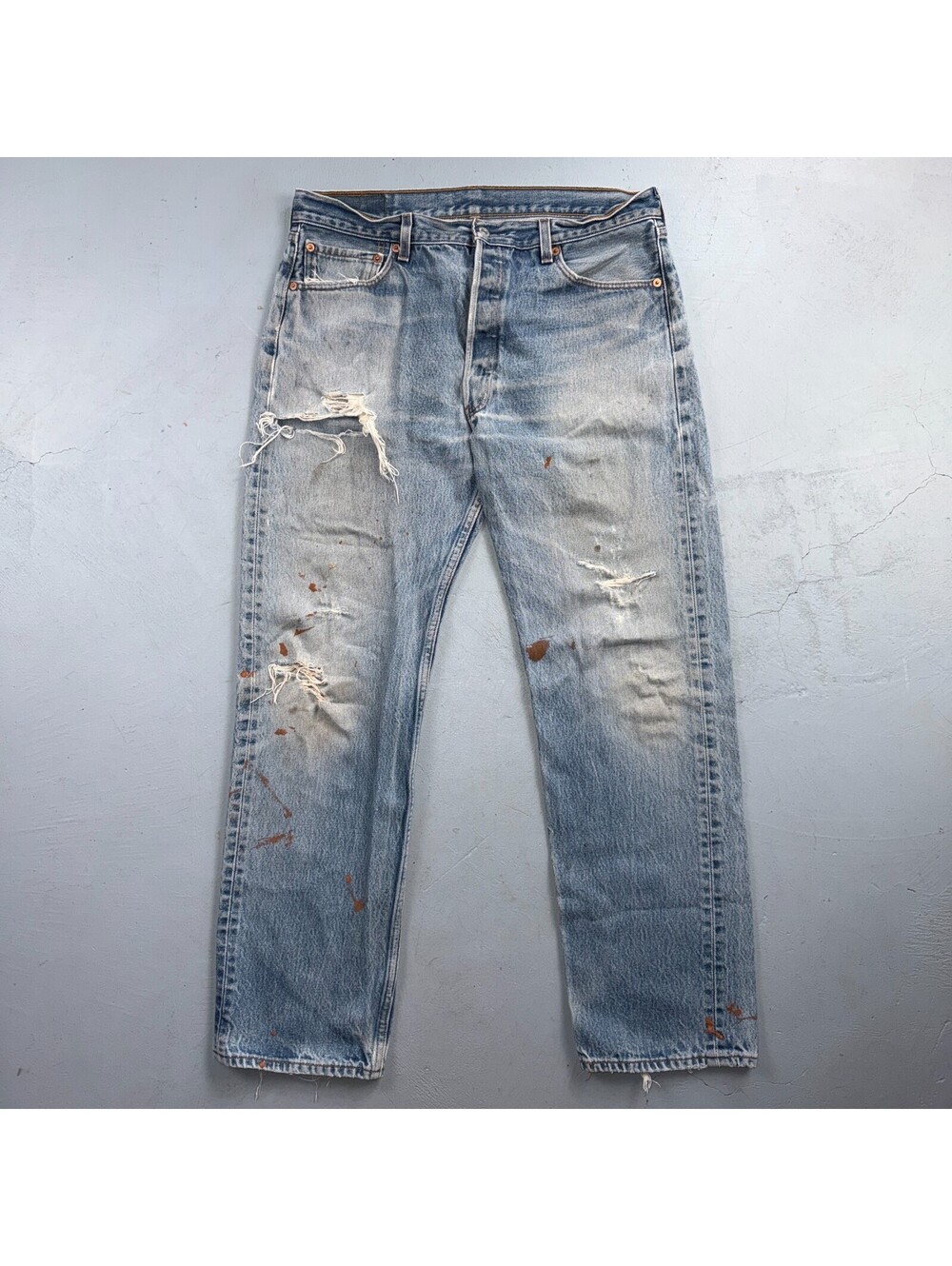 Levis 501 Vintage 90s Y2K XX Straight Leg Jeans Blue Light Wash 36x34 Act 34x29